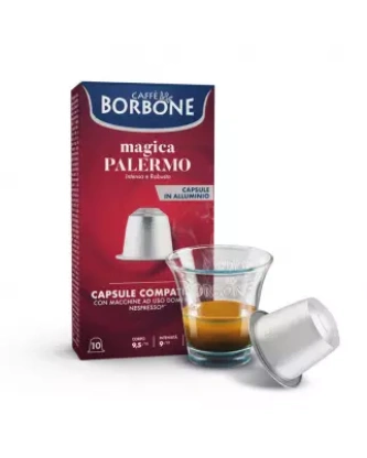 10 Magica Palermo Aluminium Coffee Capsules Borbone Compatible Nespresso®
