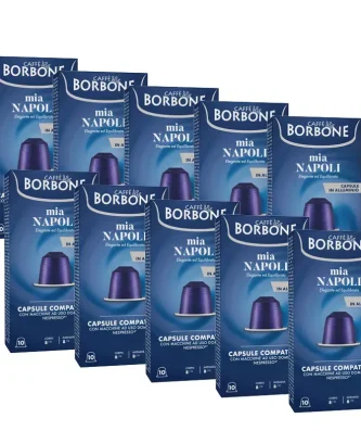 100 Mia Napoli Aluminium Coffee Capsules Borbone Compatible Nespresso®