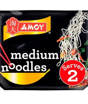 Amoy Straight To Wok Medium Noodles 2 x 150g