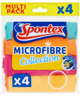 Spontex Microfibre Cloths Value Pack 4 per pack