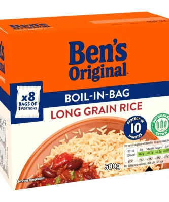 Uncle Bens Long Grain Rice Boil In the Bag 8 x 62.5g