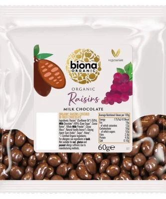 Biona Organic Raisins Milk Chocolate 60g