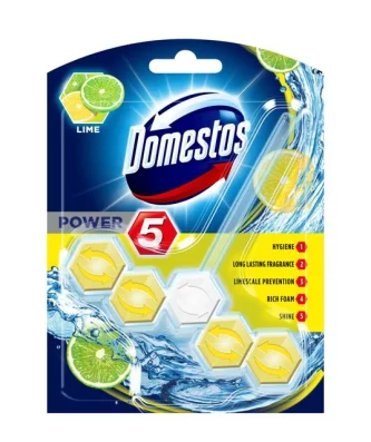 Domestos Power 5 Toilet Rim Block Lime