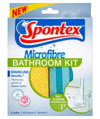 Spontex Microfibre Bathroom Kit 2 per pack
