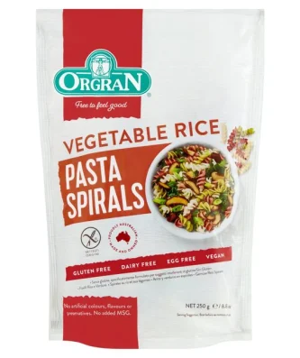 Orgran Gluten Free Vegetable Rice Pasta Spirals 250g