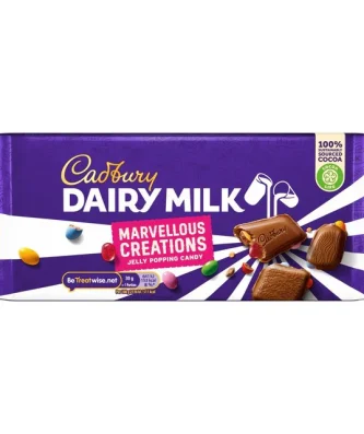 Cadbury Marvellous Creations Jelly Popping Candy Chocolate Bar 160g