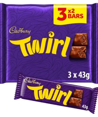 Cadbury Twirl Chocolate Bar Multipack 3 per pack