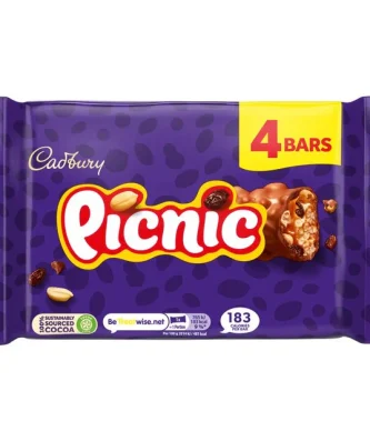 Cadbury Picnic Chocolate Bar 4 per pack