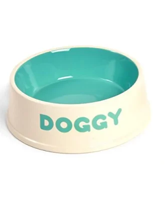 Petface Doggy Bowl Cream/Aqua 18cm