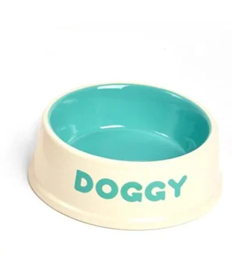 Petface Doggy Bowl Cream/Aqua 13cm