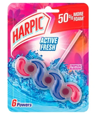 Harpic Fresh Power 6 Rim Block Tropical Blossom Toilet Cleaner 39g