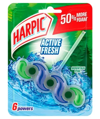 Harpic Fresh Power 6 Rim Block White & Shine Forest Dew Toilet Cleaner 39g