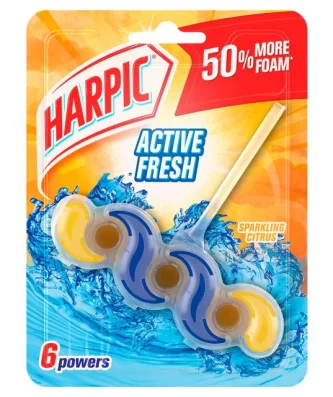 Harpic Fresh Power 6 Rim Block Summer Breeze Toilet Cleaner 39g