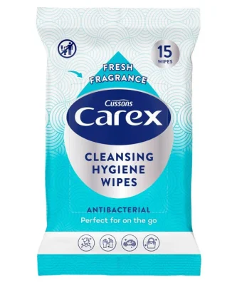 Carex Antibacterial Cleansing Hygiene Wipes 15 per pack