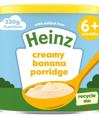 Heinz Creamy Banana Porridge Baby Food 6+ Months 220g