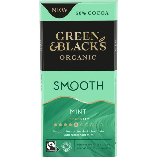 Green & Black's Mint Dark Chocolate Bar 90g