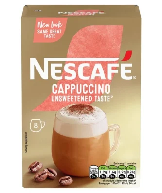 Nescafe Cappuccino Unsweetened Instant Coffee 8 per pack