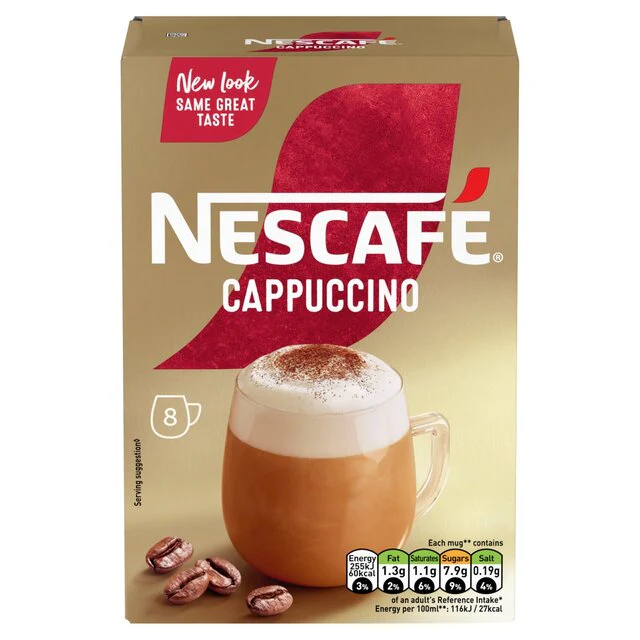 Nescafe Cappuccino Instant Coffee 8 per pack - Special Offer