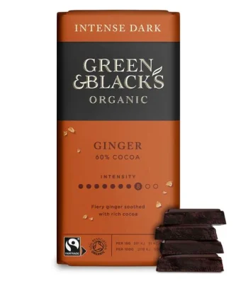 Green & Black's Organic Ginger Dark Chocolate Bar 90g