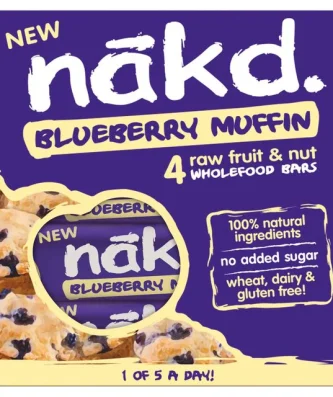 Nakd Blueberry Muffin Fruit & Nut Bars 4 x 35g