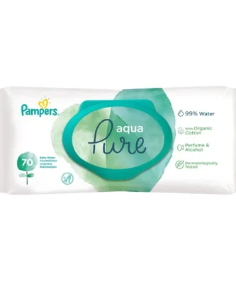 Pampers Aqua Pure Baby Wipes 70 per pack