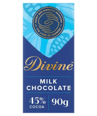 Divine 45% Cocoa Milk Chocolate Bar 90g