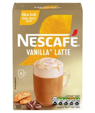 Nescafe Vanilla Latte Instant Coffee 8 per pack