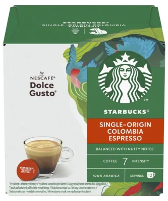 Starbucks Medium Colombia Coffee Pods by Nescafe Dolce Gusto 12 per pack