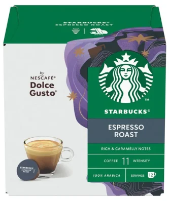 Starbucks Dark Espresso Roast Coffee Pods by Nescafe Dolce Gusto 12 per pack
