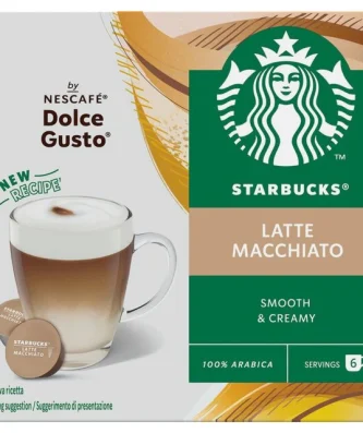Starbucks Latte Macchiato Coffee Pods by Nescafe Dolce Gusto 12 per pack