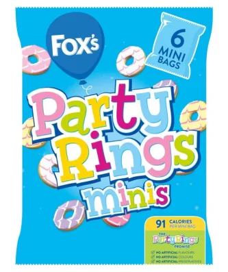 Fox's Mini Party Rings Bags 6 per pack