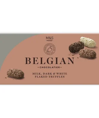 M&S Belgian Milk, Dark & White Chocolate Truffles 200g