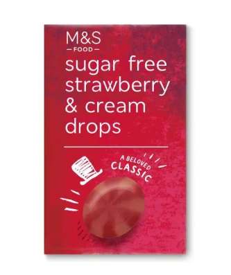 M&S Sugar Free Strawberry & Cream Drops 42g