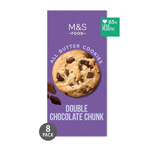 M&S All Butter Double Chocolate Chunk Cookies 200g