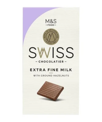 M&S Swiss Extra Fine Milk Chocolate with Ground Hazelnuts 125g
