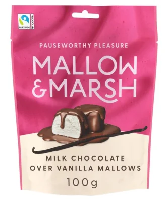 Mallow & Marsh Vanilla Marshmallows Coated in Milk Chocolate 100g