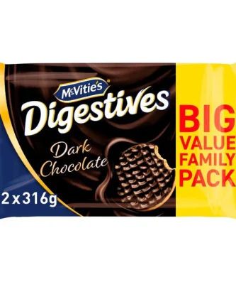 McVitie's Dark Chocolate Digestives Biscuits Twin Pack 2 x 316g