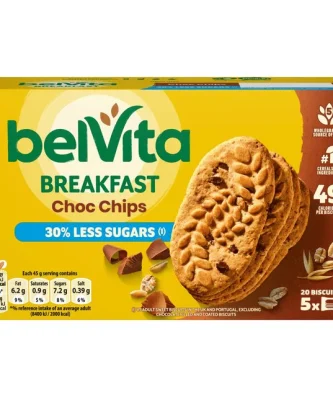 Belvita 30% Less Sugar Chocolate Chips Breakfast Biscuits 5 per pack