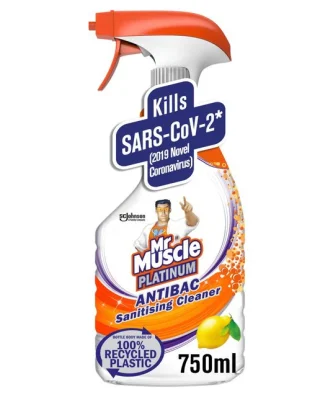 Mr Muscle Platinum Antibac Sanitising Cleaner Spray 750ml