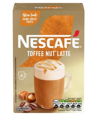 Nescafe Toffee Nut Latte Instant Coffee 8 per pack