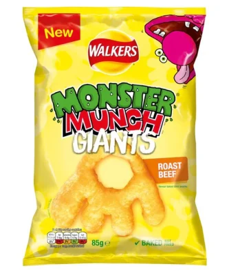 Walkers Monster Munch Giants Roast Beef Sharing Bag Snacks 85g