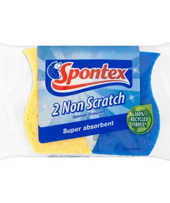 Spontex Non Scratch Super Absorbent Sponge Scourer 2 per pack