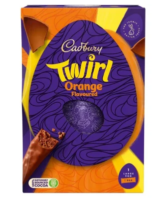 Cadbury Chocolate Twirl Orange Easter Egg 198g