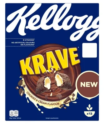 Kellogg's Krave Cookies & Cream Breakfast Cereal 375g