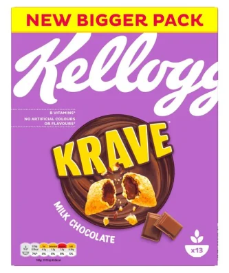 Kellogg's Krave Milk Chocolate Breakfast Cereal 410g