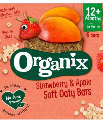 Organix Strawberry & Apple Organic Soft Oaty Bars 6 per pack