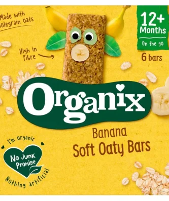 Organix Banana Organic Soft Oaty Snack Bars Multipack 6 x 23g