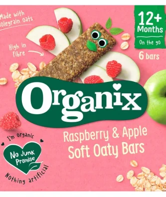 Organix Raspberry & Apple Oaty Snack Bars 6 x 23g