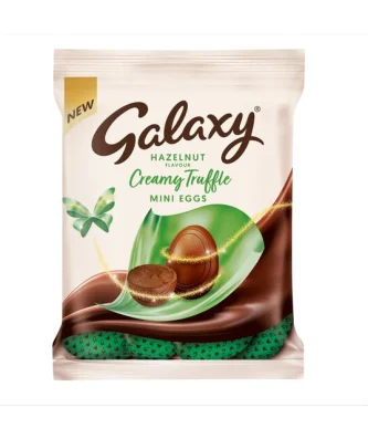 Galaxy Milk Chocolate & Creamy Hazelnut Truffles Easter Mini Eggs Bag 74g