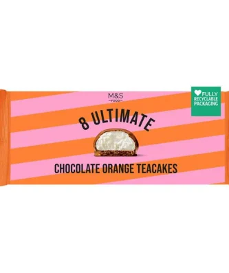 M&S Ultimate Chocolate Orange Teacakes 8 per pack